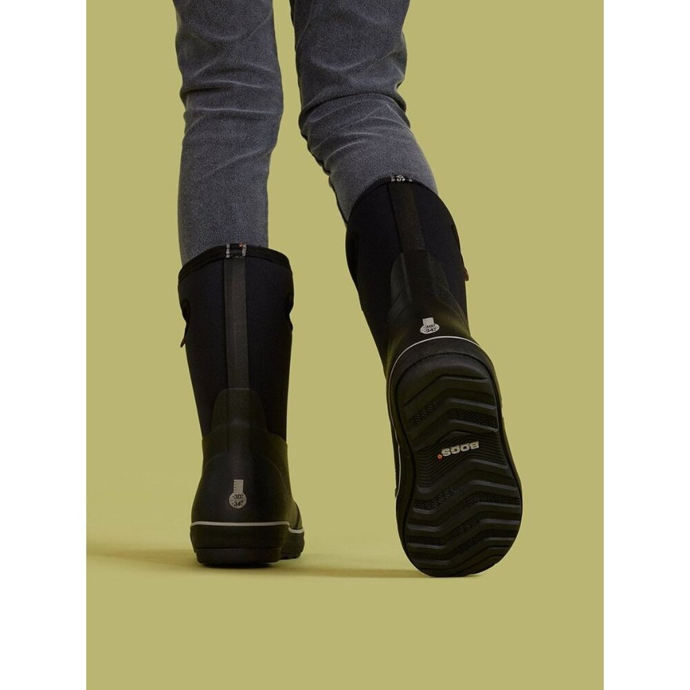 Bogs Youth Black Classic II Solid Waterproof Insulated Rain Snow Boots Sz 4 2915 - Picture 2 of 16